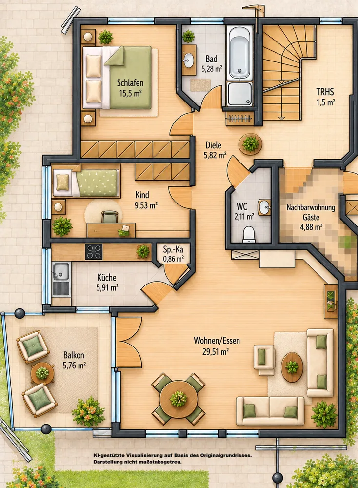 3 Zimmer Wohnung mit 76 m² in Reutlingen – Bild 1