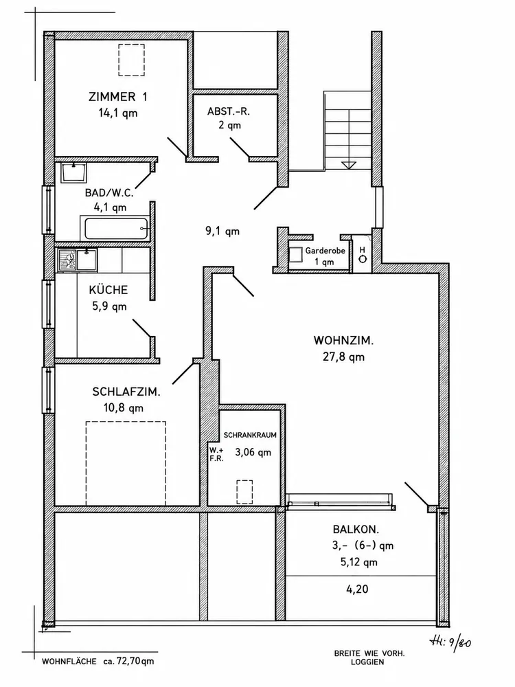 3 Zimmer Wohnung mit 73 m² in Hamburg – Bild 2