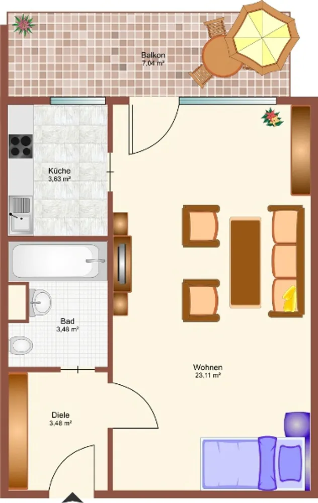 1 Zimmer Wohnung mit 36 m² in Straubing – Bild 8