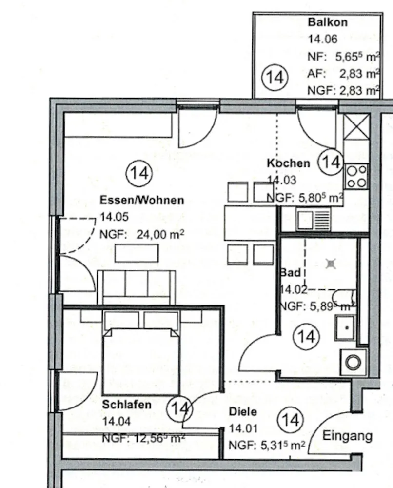 2 Zimmer Wohnung mit 56 m² in Halle (Saale) – Bild 2