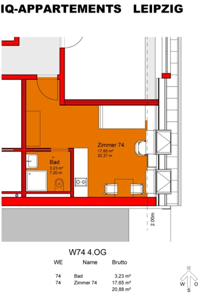 1 Zimmer Wohnung mit 21 m² in Leipzig – Bild 2