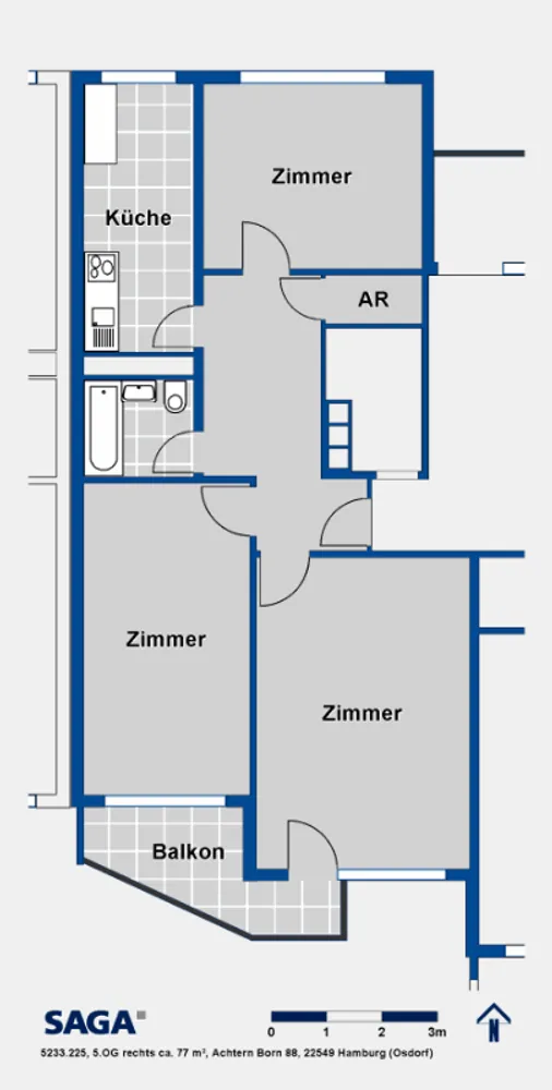 3 Zimmer Wohnung mit 77 m² in Hamburg – Bild 7
