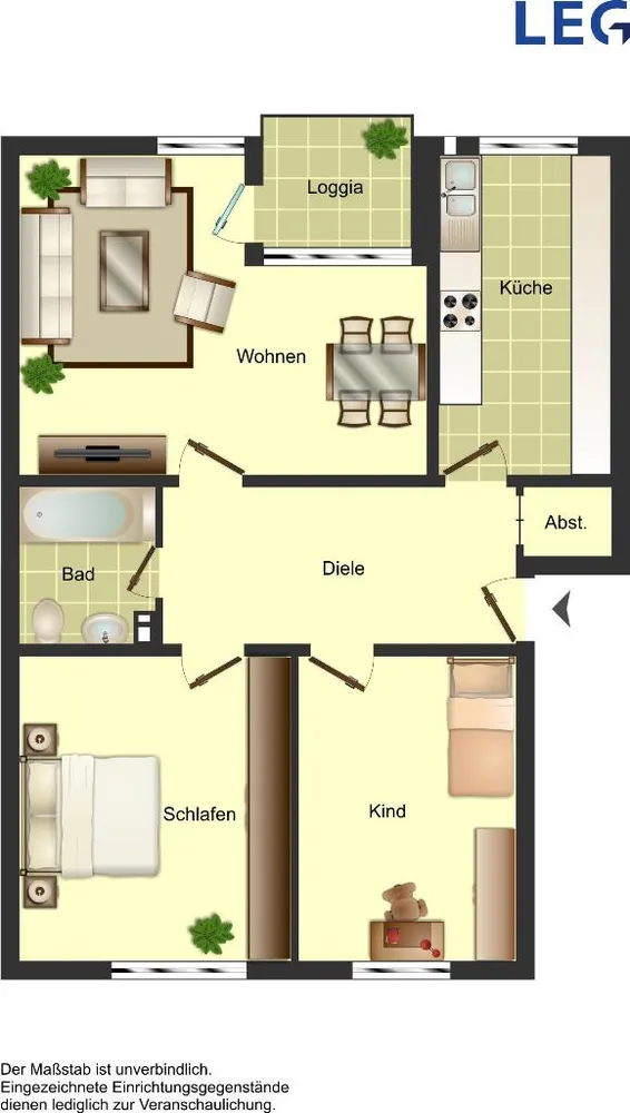 3 Zimmer Wohnung mit 75 m² in Duisburg – Bild 2