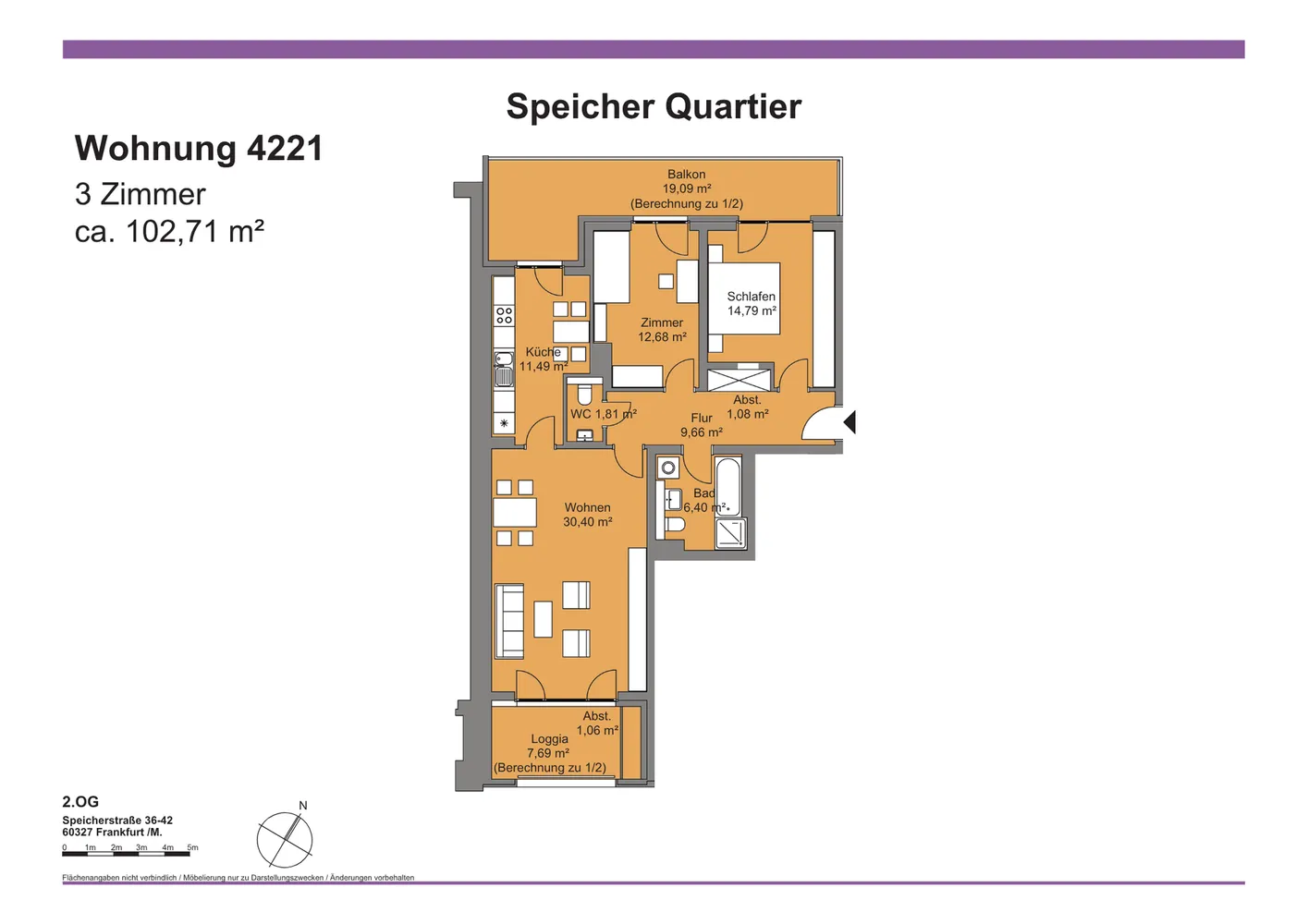 3 Zimmer Wohnung mit 103 m² in Frankfurt am Main – Bild 9