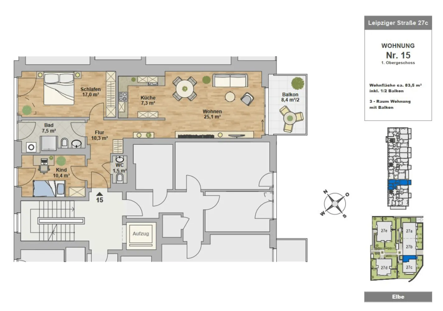 3 Zimmer Wohnung mit 84 m² in Dresden – Bild 7