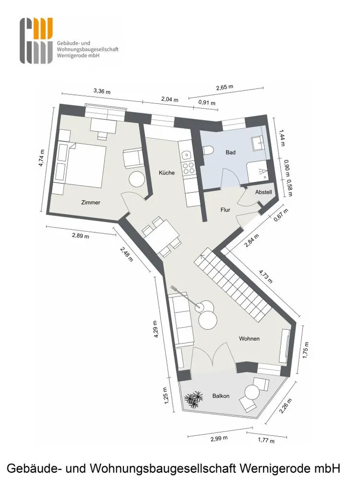 3 Zimmer Wohnung mit 103 m² in Wernigerode – Bild 8