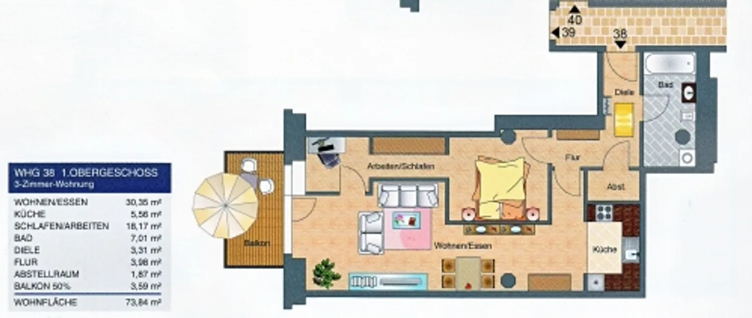 2 Zimmer Wohnung mit 74 m² in Dresden – Bild 2
