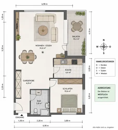 2 Zimmer Wohnung mit 57 m² in Düsseldorf – Bild 4