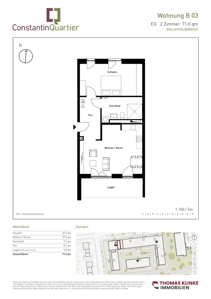 2 room apartment with 71 m² in Hanover – Photo 1
