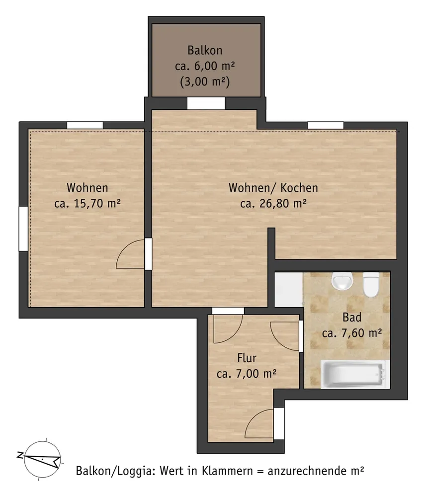 2 Zimmer Wohnung mit 60 m² in Pirna – Bild 2