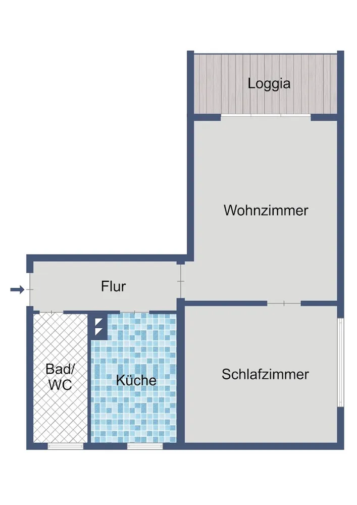 2 Zimmer Wohnung mit 43 m² in Rüsselsheim am Main – Bild 2