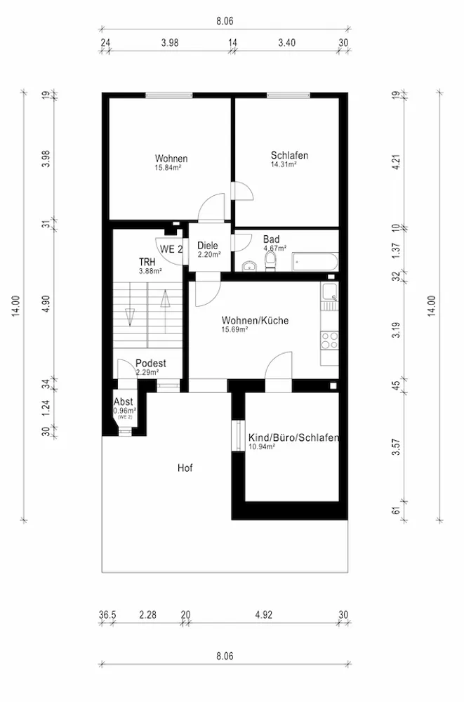 3 room apartment with 63 m² in Mülheim an der Ruhr – Photo 3