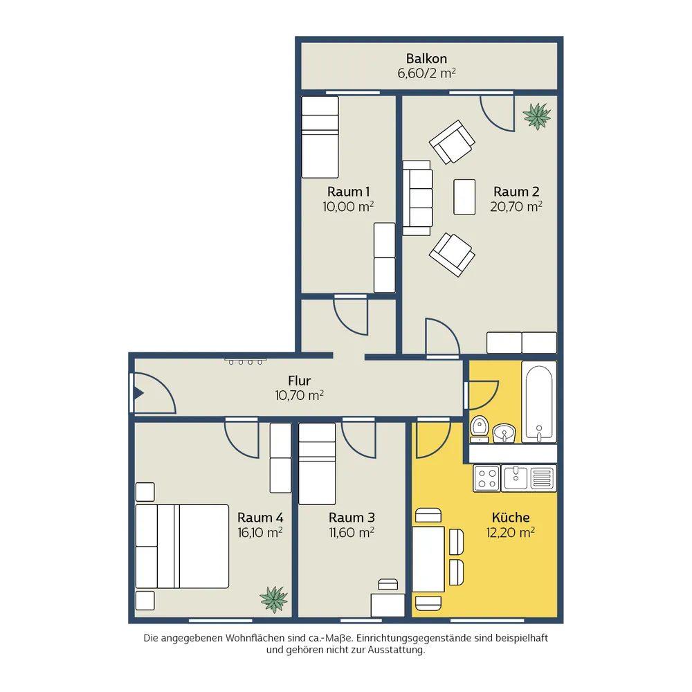 4 Zimmer Wohnung mit 90 m² in Leipzig – Bild 2