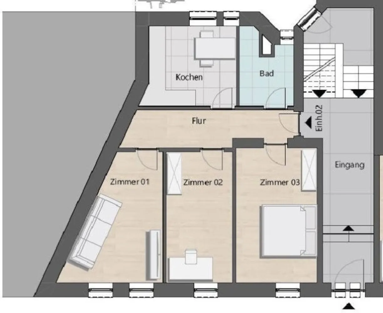 3 Zimmer Wohnung mit 12 m² in Mannheim – Bild 7
