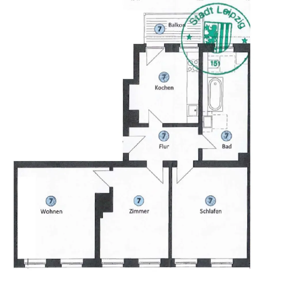 3 Zimmer Wohnung mit 80 m² in Leipzig – Bild 6