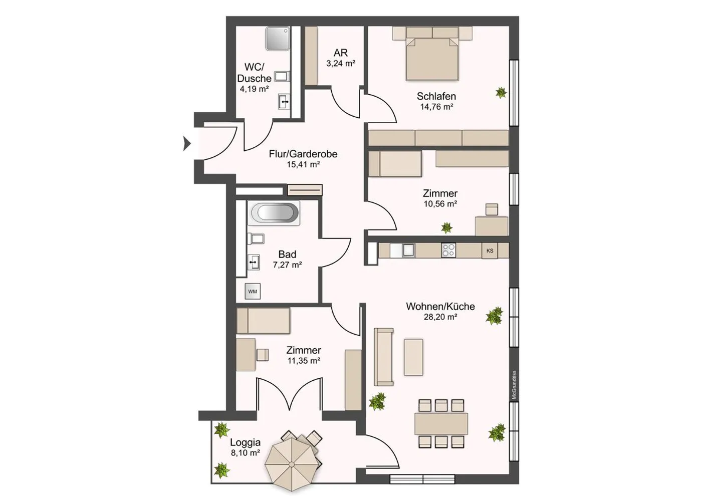 4 room apartment with 99 m² in Dresden – Photo 2