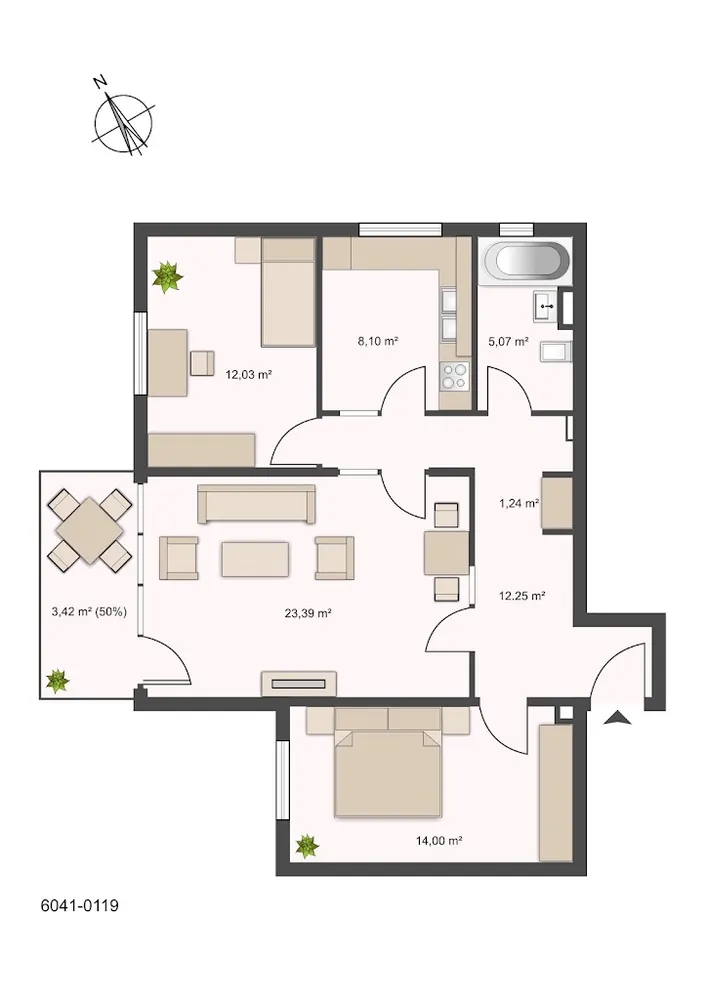 3 Zimmer Wohnung mit 80 m² in Berlin – Bild 2