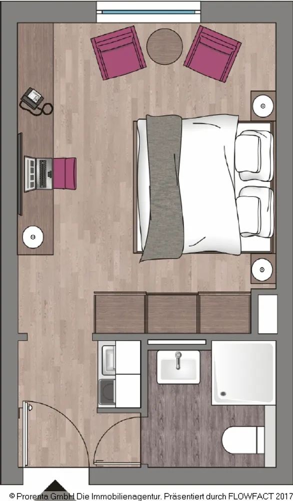 1 Zimmer Wohnung mit 22 m² in Düsseldorf – Bild 2