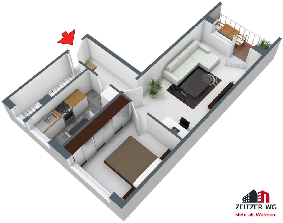 2 Zimmer Wohnung mit 50 m² in Zeitz – Bild 5