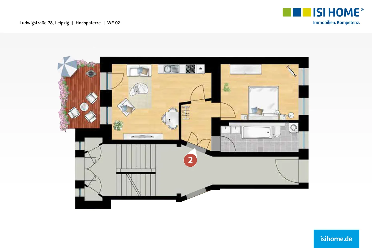 2 Zimmer Wohnung mit 57 m² in Leipzig – Bild 2