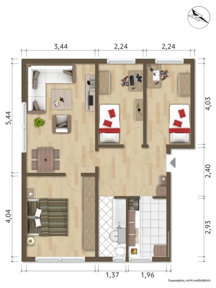 4 Zimmer Wohnung mit 69 m² in Hoyerswerda – Bild 1