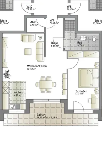 2 room apartment with 78 m² in Hanau – Photo 1