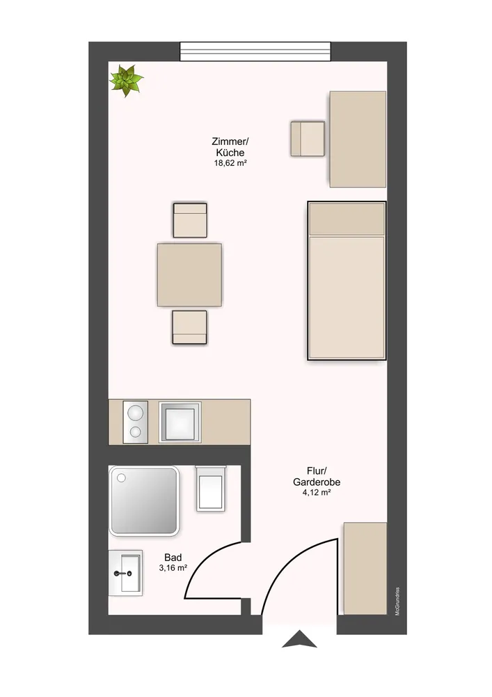 1 room apartment with 26 m² in Dresden – Photo 2