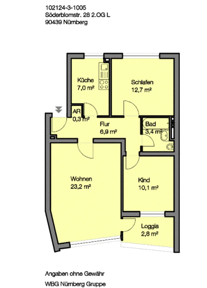 3 Zimmer Wohnung mit 66 m² in Nürnberg – Bild 3