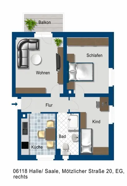 3 Zimmer Wohnung mit 60 m² in Halle (Saale) – Bild 7