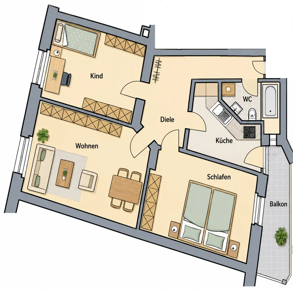 3 Zimmer Wohnung mit 78 m² in Leipzig – Bild 3