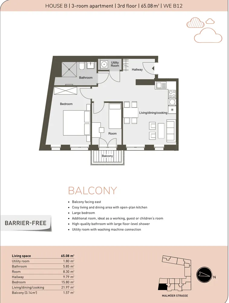 3 Zimmer Wohnung mit 65 m² in Berlin – Bild 3