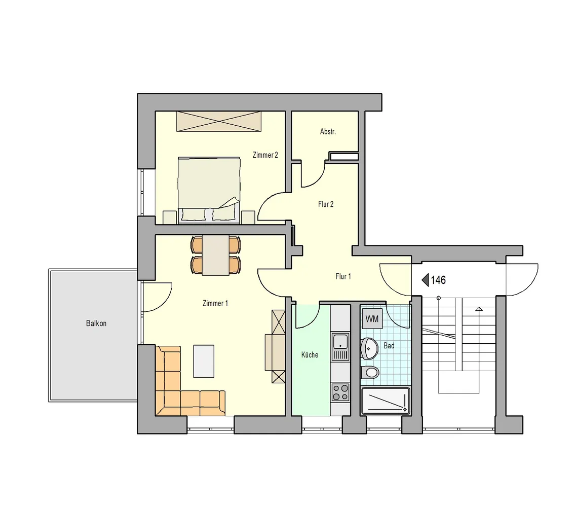 2 Zimmer Wohnung mit 62 m² in Stuttgart – Bild 2