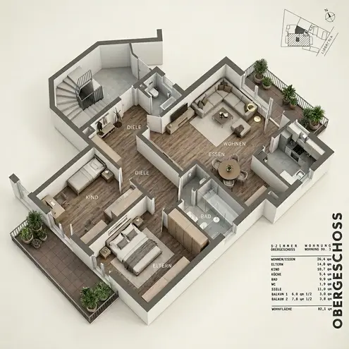 3 Zimmer Wohnung mit 82 m² in Stuttgart – Bild 9