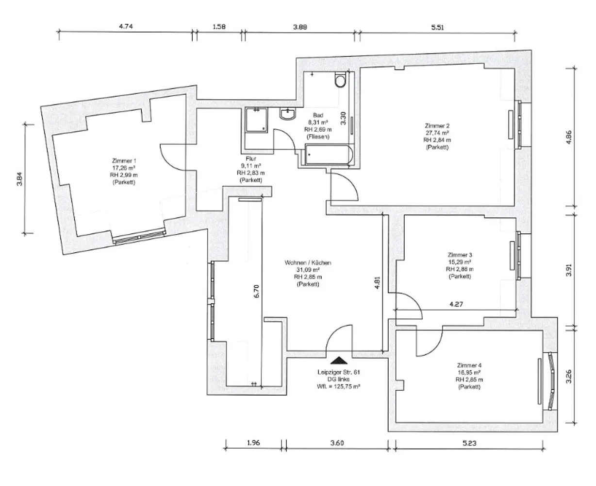 4 Zimmer Wohnung mit 126 m² in Halle (Saale) – Bild 3