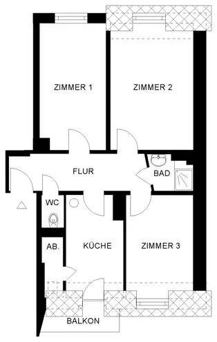 3 Zimmer Wohnung mit 60 m² in Nürnberg – Bild 3