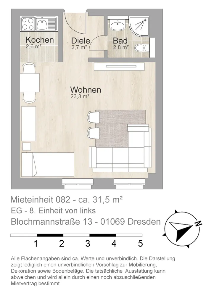 1 Zimmer Wohnung mit 31 m² in Dresden – Bild 11