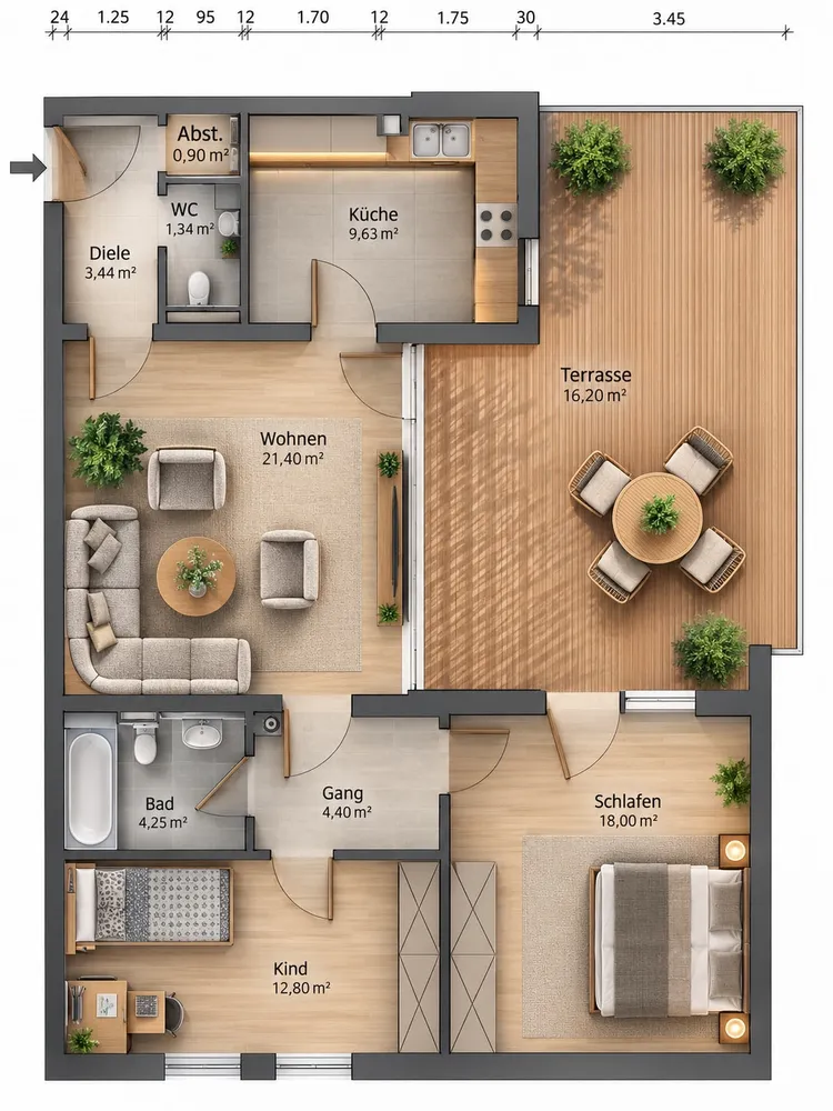 3 room apartment with 92 m² in Munich – Photo 10