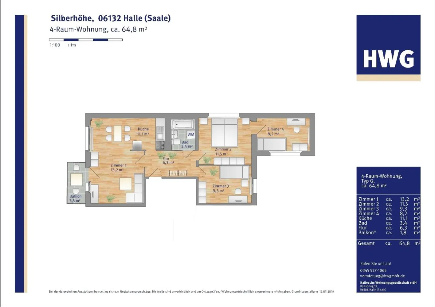 4 Zimmer Wohnung mit 66 m² in Halle (Saale) – Bild 2