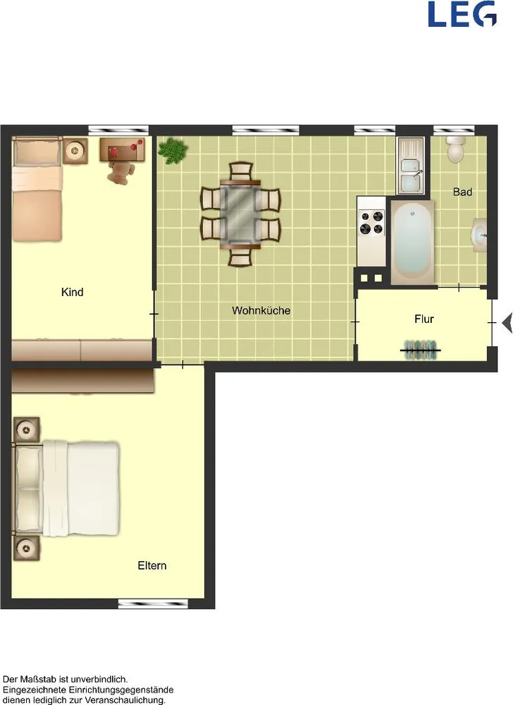 2 Zimmer Wohnung mit 51 m² in Duisburg – Bild 2