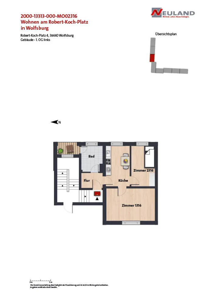 1 Zimmer Wohnung mit 18 m² in Wolfsburg – Bild 3