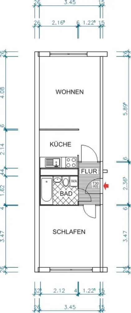 2 Zimmer Wohnung mit 39 m² in Chemnitz – Bild 1