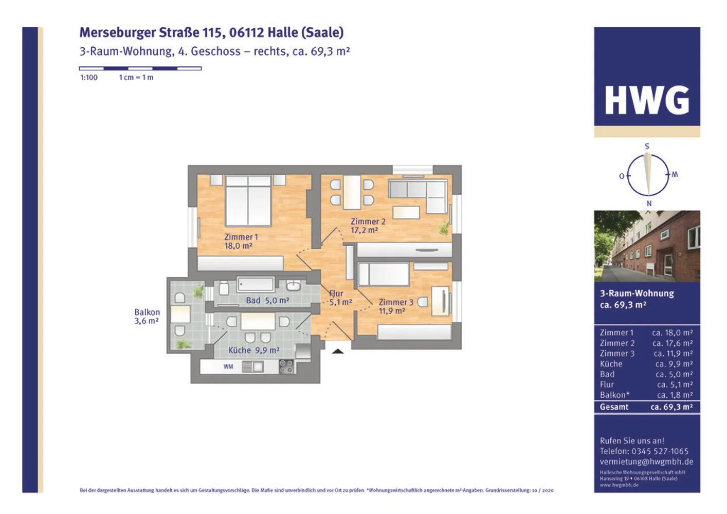 3 Zimmer Wohnung mit 67 m² in Halle (Saale) – Bild 3