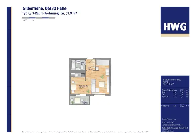 1 Zimmer Wohnung mit 32 m² in Halle (Saale) – Bild 4