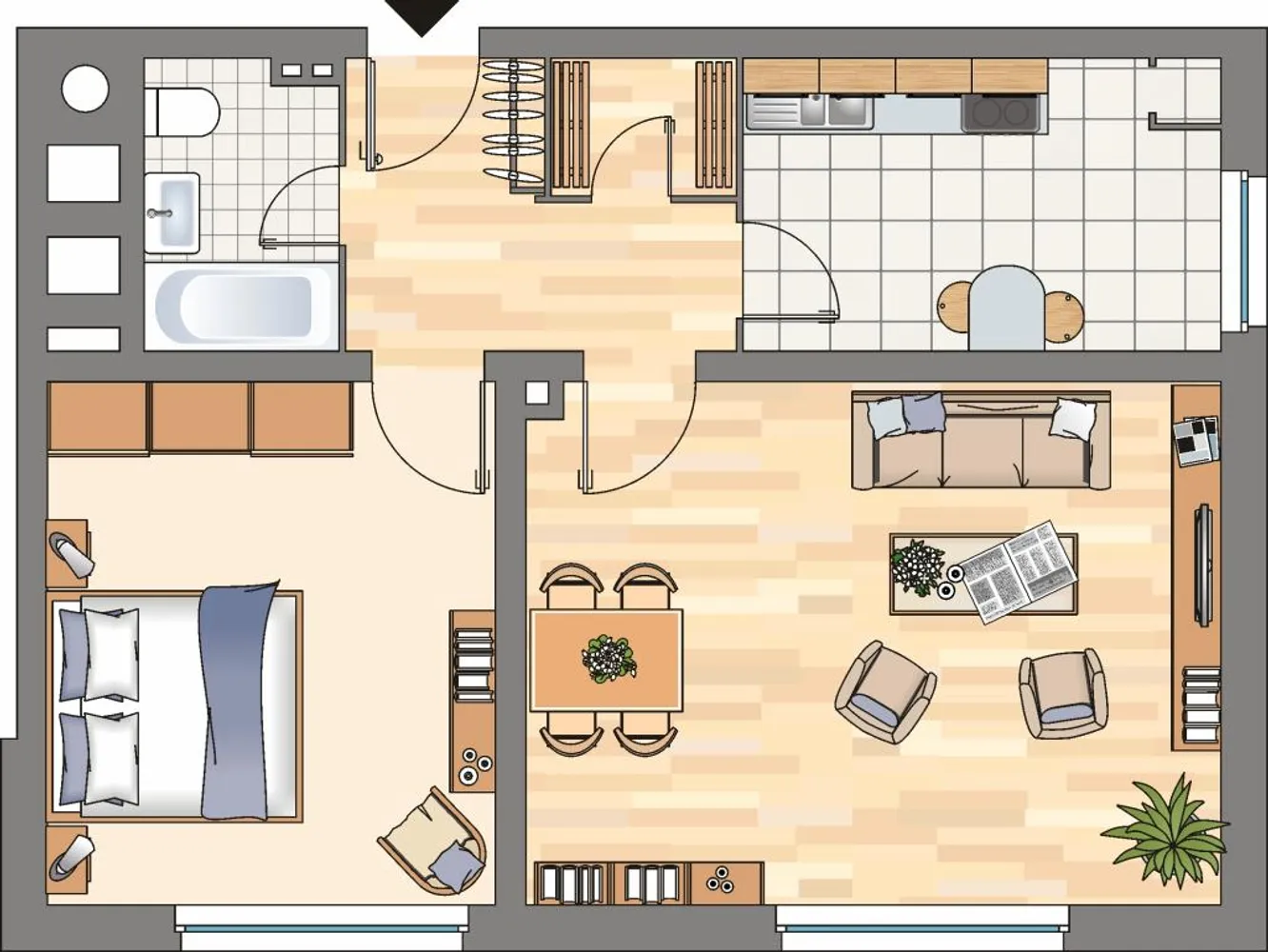2 Zimmer Wohnung mit 54 m² in Flensburg – Bild 3