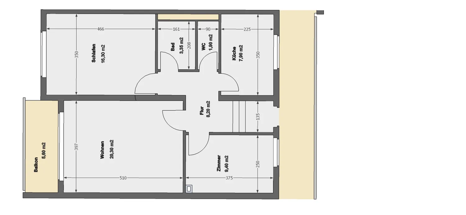 3 Zimmer Wohnung mit 72 m² in Stuttgart – Bild 2