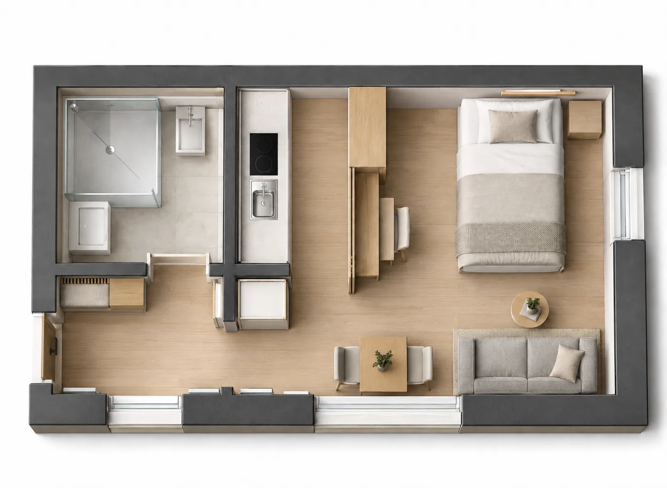 1 Zimmer Wohnung mit 30 m² in Münster – Bild 2