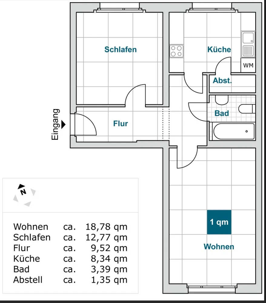 2 Zimmer Wohnung mit 54 m² in Dresden – Bild 2