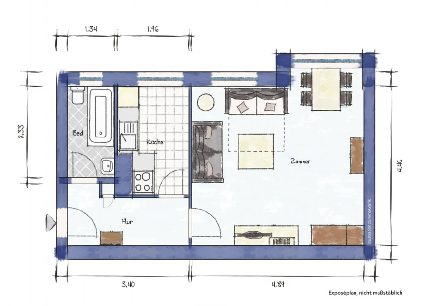 1 Zimmer Wohnung mit 36 m² in Berlin – Bild 1