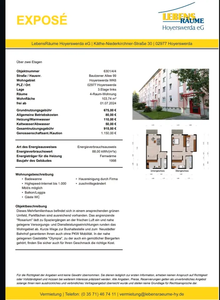 4 Zimmer Wohnung mit 103 m² in Hoyerswerda – Bild 2