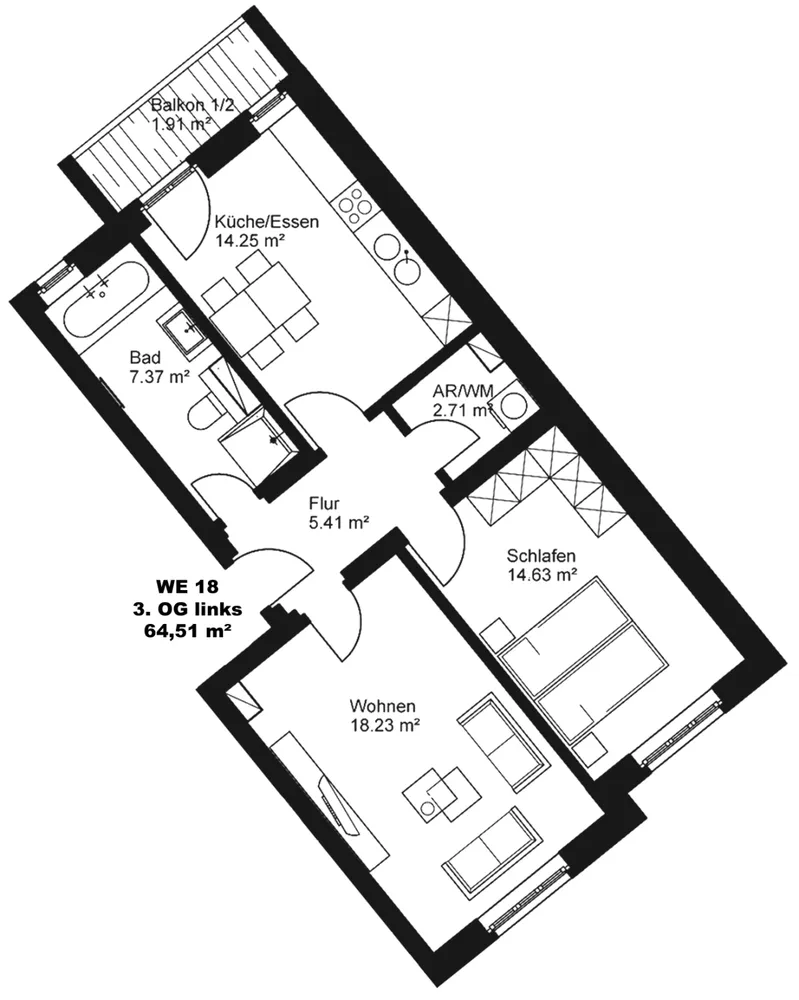 2 Zimmer Wohnung mit 65 m² in Leipzig – Bild 7